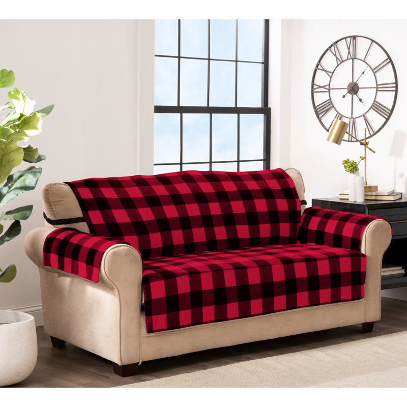 Gracie Oaks Buffalo Check Sofa Furniture Slipcover & Reviews Wayfair